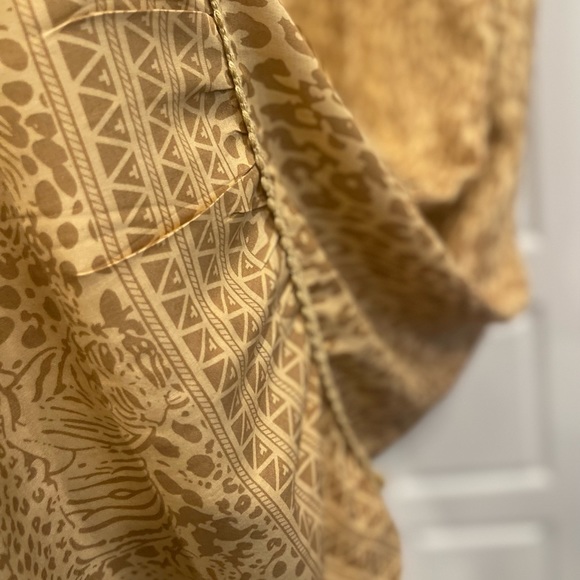 Ethan n Joy Woman’s Tiered Neutral Tone Safari Animal Print Maxi Dress Large - Picture 7 of 12